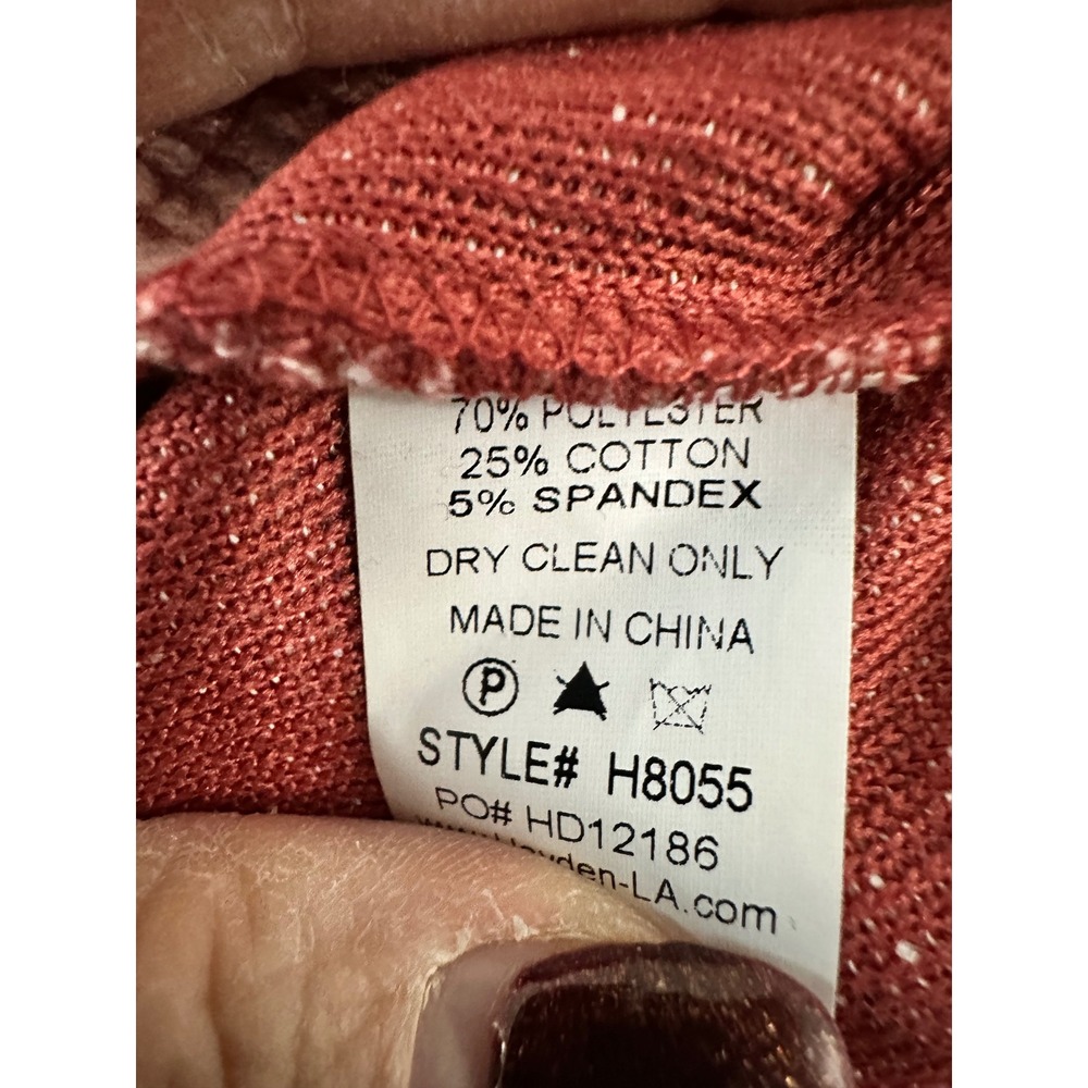 HAYDEN Los Angeles‎ Red White Marled Knit Button Sleeve Sweater Top Women L - Picture 6 of 6